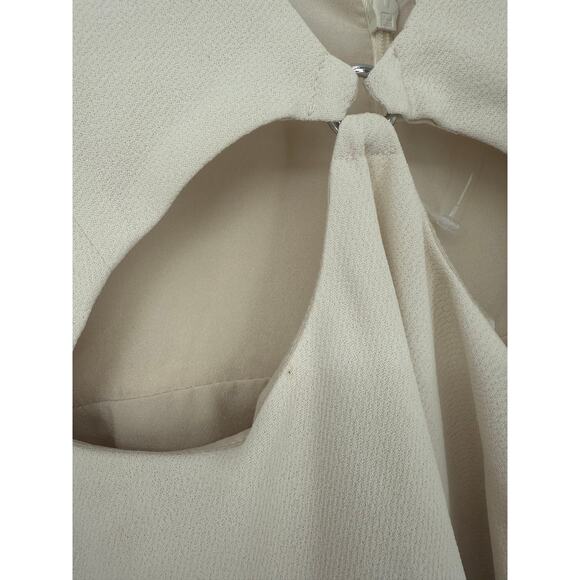 Simkhai Mini Dress Ellis embellished crêpe in Cream Cut Out Chain Straps Size 0 - Picture 5 of 11